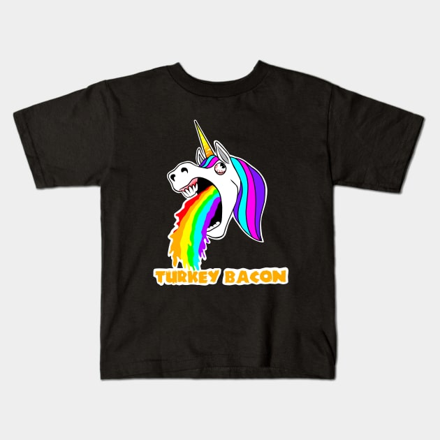 Unicorns hate turkey bacon Kids T-Shirt by TimAddisonArt